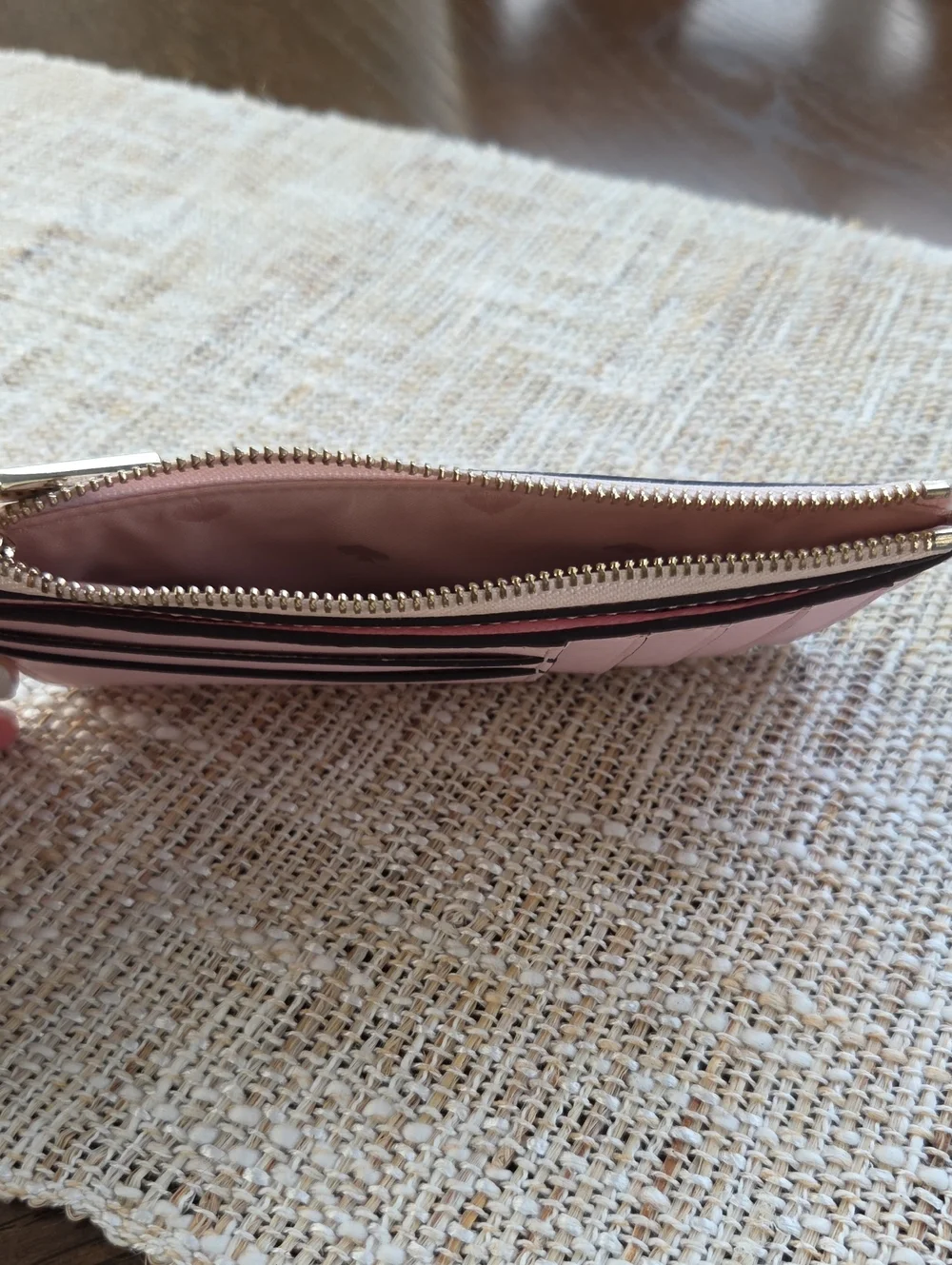 Kate Spade Pink Pineapple Zip Flat Wallet